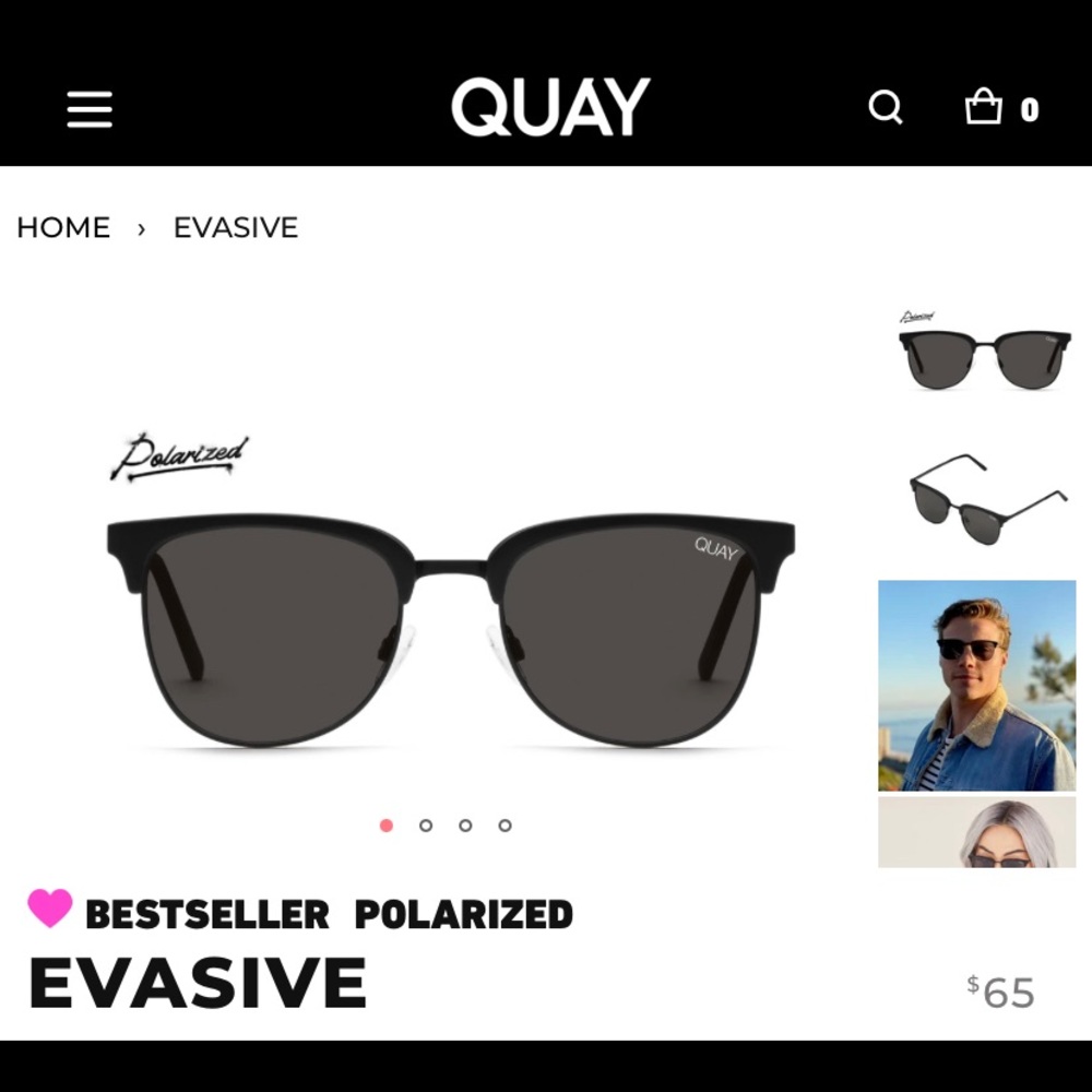 QUAY AUSTRALIA “EVASIVE” in Matte Black/Smoke